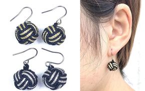 【※使用しない※】組紐ピアスモンキー黒金 