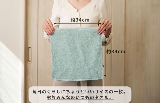 099H4388 くらしハンドタオル 10枚セット アクアブルー【泉州タオル たおる 国産 吸水 普段使い シンプル 日用品 家族 ファミリー】