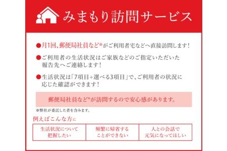 神埼市内みまもり訪問サービス(12ヶ月) 【支援 電話 防犯 お見守り 支援品 お礼の品 郵便局】(H068103)