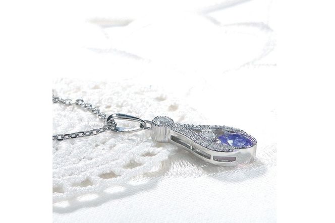 ペンダント ネックレス PT900 プラチナ 0.17ct ダイヤモンド タンザナイト しずく つゆ型 ミル アンティーク誕生石 大粒 ジュエリー 【f253-pt-ta】 [オーダーメイドジュエリーメイ 山梨県 韮崎市 20745065]