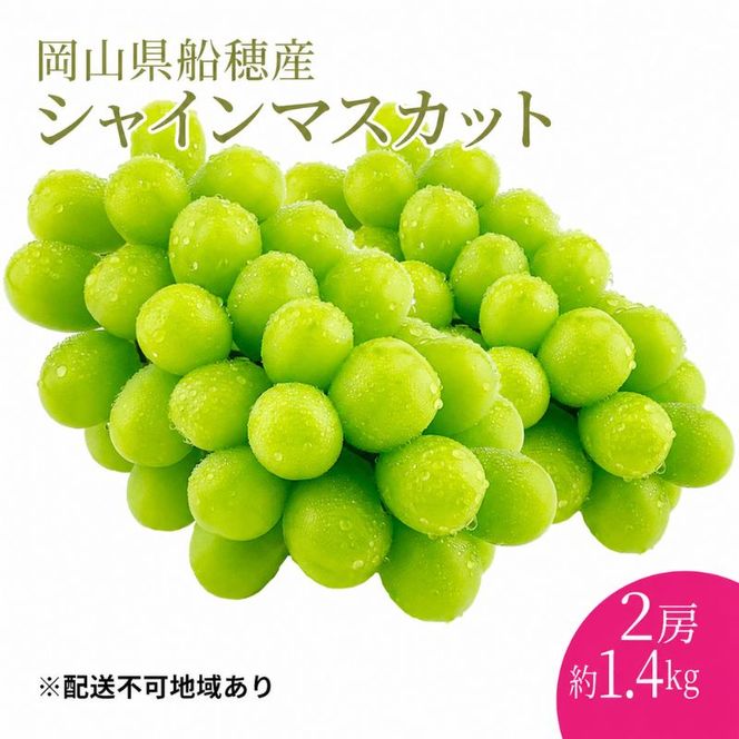ぶどう 2026年 先行予約 【プレミアムシャインマスカット 晴王 2房 合計約1.4kg】 赤秀品以上  岡山県船穂産 葡萄 ブドウ ギフト ハレノフルーツ 皮ごと食べる みずみずしい