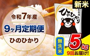 新米 令和7年産 ひのひかり 【9ヶ月定期便】 無洗米 5kg (5kg×1袋) 計9回お届け 《お申込み翌月から出荷》 熊本県産 精米 ひの 米 こめ お米 熊本県 長洲町---hn7tei_112500_5kg_mo9_ng_m---