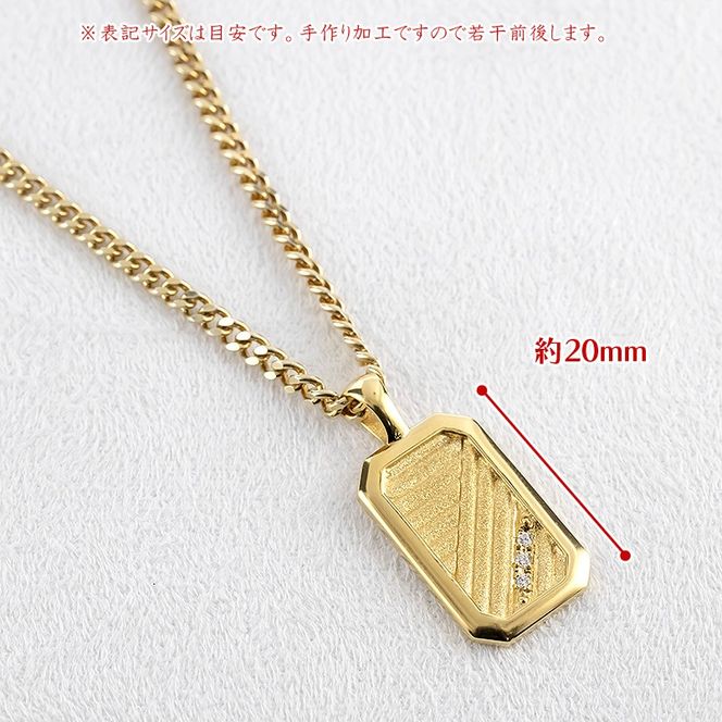 18金 ネックレス K18 インゴット型 喜平用 ペンダントトップ 大きめ プレート ダイヤモンド ゴールド 18k ダイヤ イエローゴールドk18 キヘイ 人気 シンプル ジュエリー 大人 普段 使い 230404102dymbauni-e SWAA295