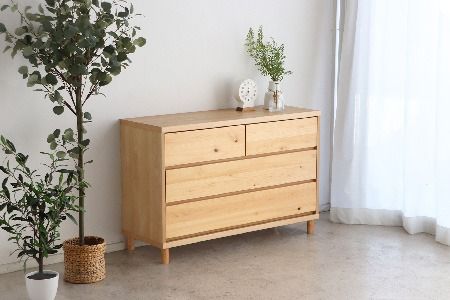 【東馬家具】チプレ 110チェスト【天然 ヒノキ シンプル 国産 自然素材 安心 安全 品質 ナチュラル 収納力 インテリア 完成品 脚のみ取付】(H060633)