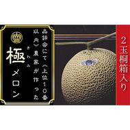 数量限定！『クラウンメロン 山等級 ”極みメロン” 2玉』 【桐箱入】 人気 厳選 ギフト 贈り物 デザート グルメ 果物 袋井市 果物類 メロン青肉 フルーツ 