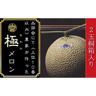 数量限定！『クラウンメロン 山等級 ”極みメロン” 2玉』 【桐箱入】 人気 厳選 ギフト 贈り物 デザート グルメ 果物 袋井市 果物類 メロン青肉 フルーツ 