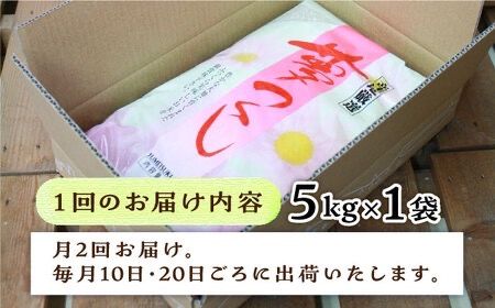 【月2回お届け】【全12回定期便】糸島産 夢つくし 5kg 6ヶ月コース 糸島市 / 三島商店 [AIM027] 米 白米