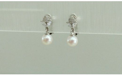 S-27伊勢志摩あこや本真珠イヤリング・ブラ(フラワー)SV製