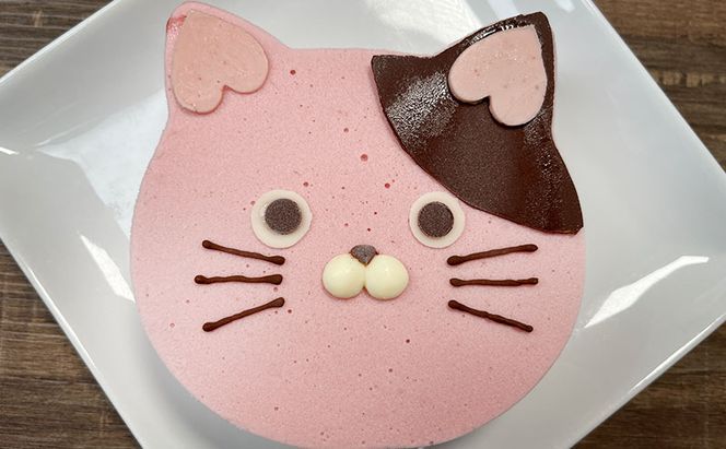 あまおうたっぷり ねこ ジェラートケーキ 冷凍いちご使用　あまおう　スイーツ ギフト ケーキ 誕生日ケーキ 大人 猫 誕生日 子供 夏ギフト 猫型 15cm 誕生日 記念日 ねこ バースデー ネコ 動物 モチーフ 猫型 アニマルケーキ 猫の日