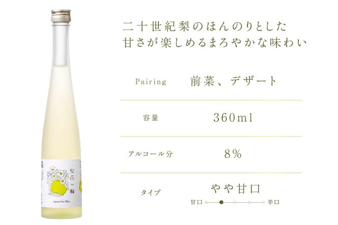 【梨のワインセット 梨花一輪 360ml×1本 梨のスパ－クリングワイン 360ml×1本】常温 梨花一輪 二十世紀梨 和梨 甘口 スパークリング 日本 ワイン お酒 洋酒 飲み比べ 母の日 父の日 記念日 贈答 ギフト おすすめ 香美町 香住 兵庫県 トキワ 15000円 16-24