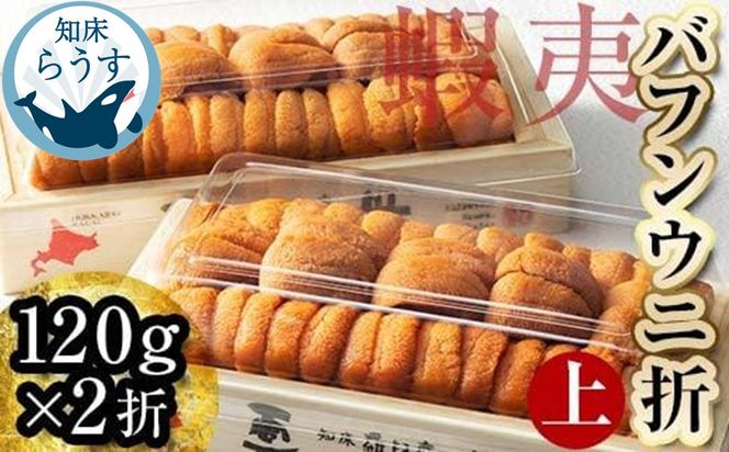 ＜先行受付＞＜27年1月～6月内発送＞エゾバフンウニ　折うに(上)120×2枚 016942_BX006