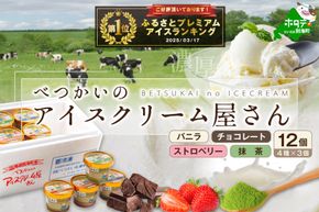 御礼！ランキング第1位獲得！北海道産 べつかいのアイスクリーム屋さん 120ml 12個入（4種×各3個）【BN0000014】（A-07）