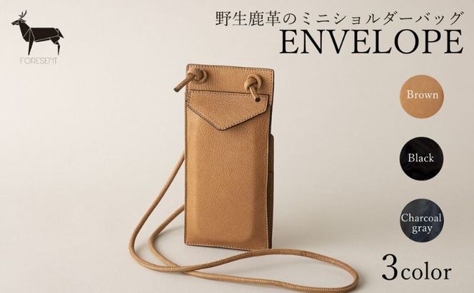 バッグ ENVELOPE New 野生鹿革 スマートフォン ミニショルダーバッグ スマホショルダー スマホ ケース ポーチ 携帯 カード ウォレット アクセサリー 首掛け 斜めがけ 革 鹿革 革製品 ファッション 小物 