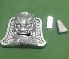 伝統工芸士の鬼師が作る守護鬼瓦シリーズ 疫病退散 守護鬼面 4寸(12cm) H064-043