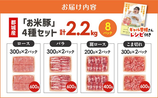 お米豚2.2kgセット≪みやこんじょ快速便≫_14-3101-R