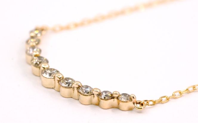 0.2ｃｔ 10金 ラインネックレス イエローゴールド 管理番号RTJ-037 246-008-a