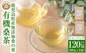 a793 国産！わくわく園有機桑茶・計120包(2g×60包・2袋)【わくわく園】桑の葉 有機 桑茶 桑 桑の葉茶 お茶 ティーバッグ ティーパック ノンカフェイン くわ 茶 九州産