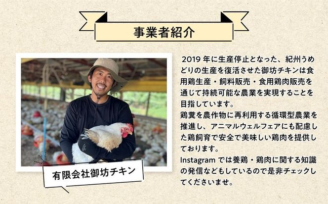 紀州うめどり もも肉 4枚 合計 約1280g セット 冷凍 鶏肉 鶏 地鶏 肉  	EQ01 