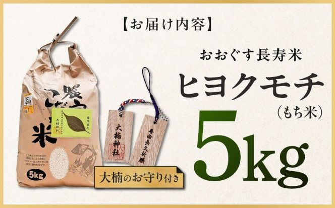 おおぐす長寿米「ヒヨクモチ（もち米）」　5kg[ABDP005]