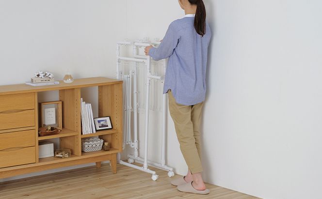 組み立て簡単たっぷりスタイル物干しKTM-2018STホワイト 室内 室内干し アイリスオーヤマ 