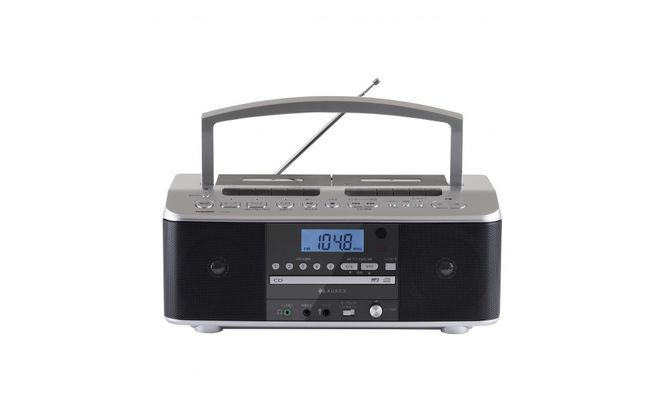 東芝 カセットテープ高速ダビング　カラオケにも便利なダブルラジカセ TY-CDW991(S) 141305_KV65