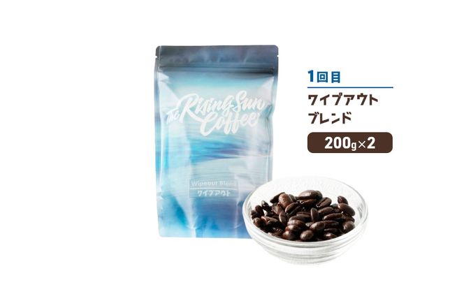 豆ワイプアウトブレンド 200g×2 or アイナハイナブレンド 200g×2交互　定期便各1回　合計2回 コーヒー 珈琲 オリジナル 飲み比べ SUNNY 坂口憲二 九十九里町 千葉県