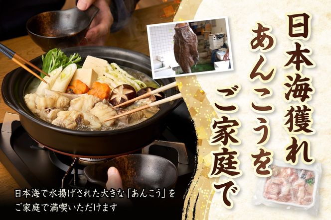 【山陰 鍋用アンコウ（肝入り）大きなアンコウを捌きました＜高鮮度3D凍結＞（冷凍）】入金確認後、順次発送 下処理済み 冷凍 産地直送 鮮度抜群 大人気 ふるさと納税 香美町 香住 山米鮮魚 74-08