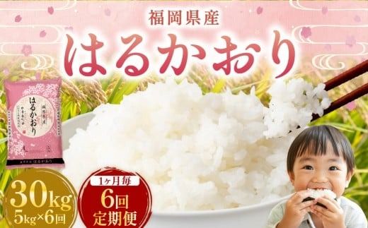 【1ヶ月毎6回定期便】 はるかおり5kg 計30kg ／ 米 コメ お米 ライス ご飯 ごはん 飯 食品 精米 定期便 常温 福岡県 香春町