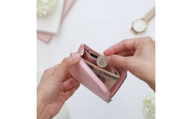 墨田区産ピッグレザーミニウォレット ファッション 小物 財布 収納力 コンパクト Ｌ字 ファスナー 小銭入れ シンプル 紙幣 カード 収納 取り出し 簡単 