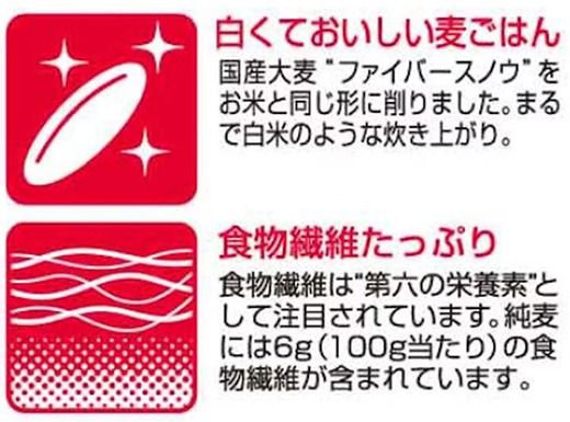 【はくばく】純麦スタンドパック ６袋（１袋６００ｇ）　純麦 国産大麦 食物繊維 麦 むぎ むぎご飯 麦ごはん 麦ご飯 ファイバースノウ 白い麦 個包装 スティック