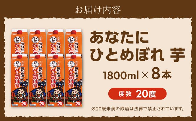 【都城酒造】あなたにひとめぼれ 芋(20度)1.8L×8本 ≪みやこんじょ特急便≫_31-0790_99