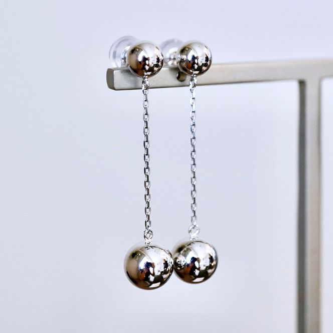 Pt900 プラチナ 地金 ボール チェーン ピアス 保証書付 M912-1 242-025-a