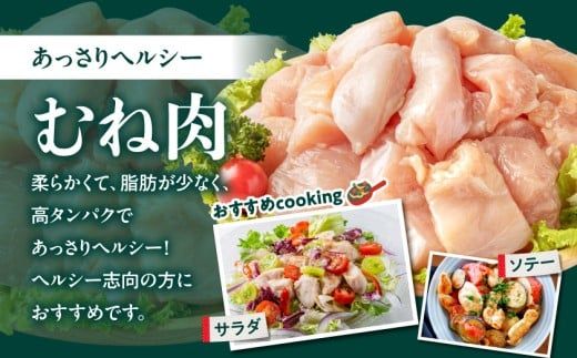 国産若鶏むね肉2.1kgセット 小分けパック!カット済み!_LF-3317_(都城市) 鶏肉 一口サイズ ムネ 300g×7パック 計2100g 小分け 使いやすいカット済 冷凍