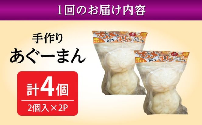 【全12回定期便】あぐーまん 4個入り (2個入り×2P) 肉まん 豚まん 点心 お取り寄せ 冷凍 沖縄市 / 豚々茶舗[BCBL037]
