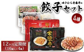 【定期便12ヶ月】ゆきむら壱番亭の4種の餃子セット※離島への配送不可