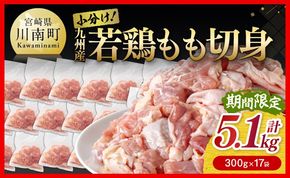 企業努力により実現！ 若鶏もも切身 計5.1kg(4.8kg(300g×16袋)+300g) 【 国産 鶏肉 肉 とり もも肉 モモ 5.1kg からあげ 唐揚げ チキン南蛮 送料無料 】 ☆[C00711]
