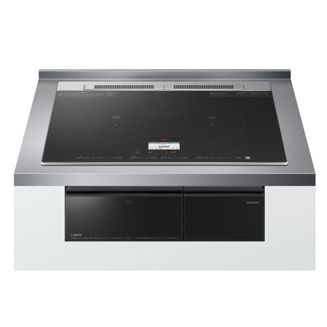 167-5-229　【IHクッキングヒーター】3口IH鉄・ステンレス対応 HT-N8AKTWF(K)トッププレート幅75cm[ビルトインからビルトインのみの工事]【 日立 家電 茨城県 日立市 】