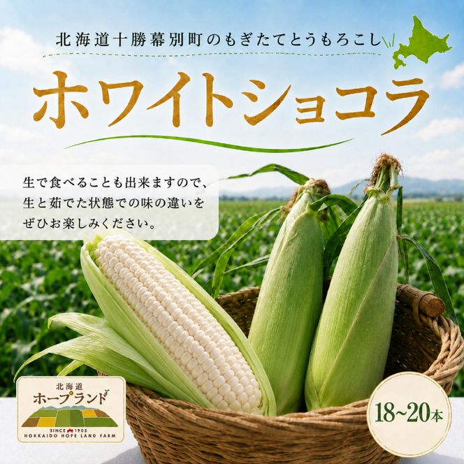 ［先行予約/2027年］もぎたてとうもろこし白18～20本 [北海道ホープランド農場]【 とうきび トウモロコシ とうもろこし 野菜 夏野菜 フルーツ 北海道 十勝 幕別 】 