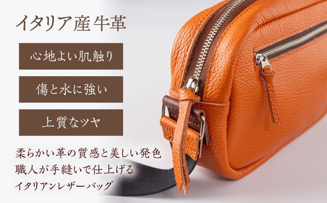 【コンパクト鞄/選べるカラー】イタリア産牛革の柔らかミニショルダーバッグ《築上町》【たけもとかばん】革製品 レザー 高発色[ABAM064]