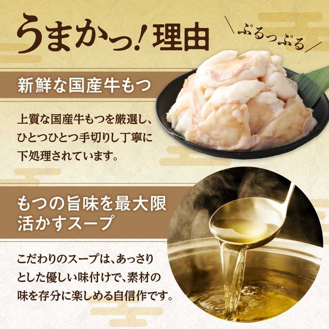 【追加もつ300ｇ付き】博多明太もつ鍋(塩味) 3人前セット【海千】_HA0697