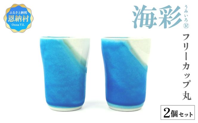 海彩（うみいろ）フリーカップ（丸）2個 セット【青風窯：玉田　彰作】