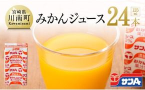 サンAみかんジュース100%　125ml紙パック×24本 【 ふるさと納税 飲料 オレンジ ジュース みかん ミカン 温州みかん 紙パック 送料無料 】 [C03025]