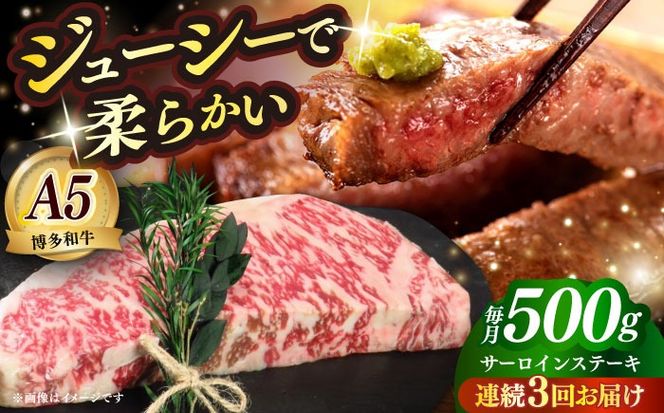 【全3回定期便】国産 博多和牛 A5ランク サーロイン ステーキ 250g×2枚 雌 ≪築上町≫【KRAZY MEAT】 ステーキ 和牛 肉 BBQ[ABEN014]