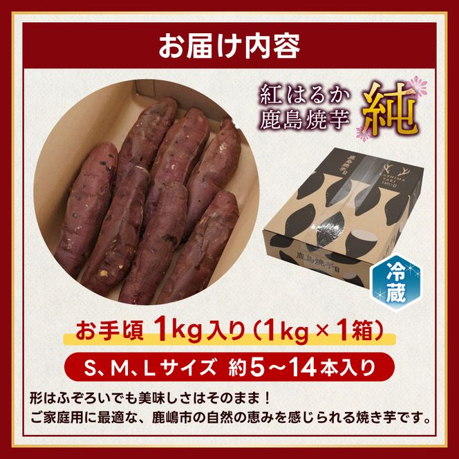 【人気返礼品】鹿島焼芋 純 1kg 【冷蔵 冷やし 焼き芋 やきいも さつまいも 芋 お菓子 おやつ デザート スイーツ 和菓子 和スイーツ 鹿嶋市 茨城県】（KBK-12-2）