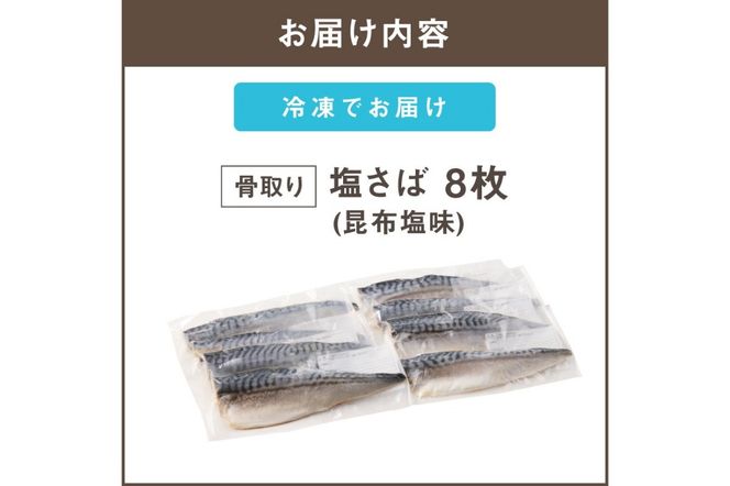 【A2-138】【骨取り】さば使用 塩さば(昆布塩味) 8枚入