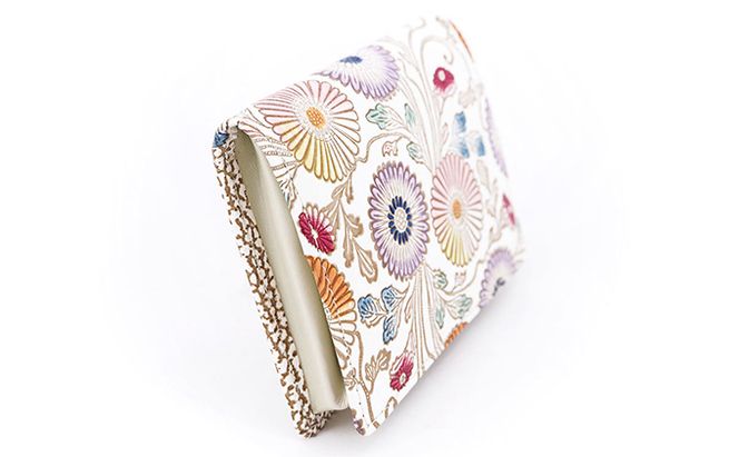 【文庫屋大関】箱まち小銭入れ　更紗菊【皮革工芸品】 ファッション小物 財布 民芸品 