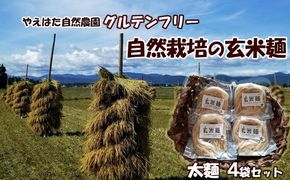 自然栽培の玄米麺　太麺4袋セット 【2422】