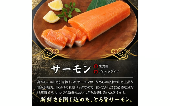 生食用 サーモン ブロック(計750g・250g×3P)サーモン切り落とし5枚付き 鮭 小分け 真空 パック 冷凍 刺身 シャケ サケ 魚 魚介 【AW-99】【丸正水産】