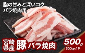 宮崎県産豚バラ焼肉 500g K16_0188