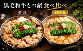 黒毛和牛もつ鍋 食べ比べ 白味噌・醤油 セット【配送不可：離島】 お肉 牛肉 鍋セット モツ鍋 